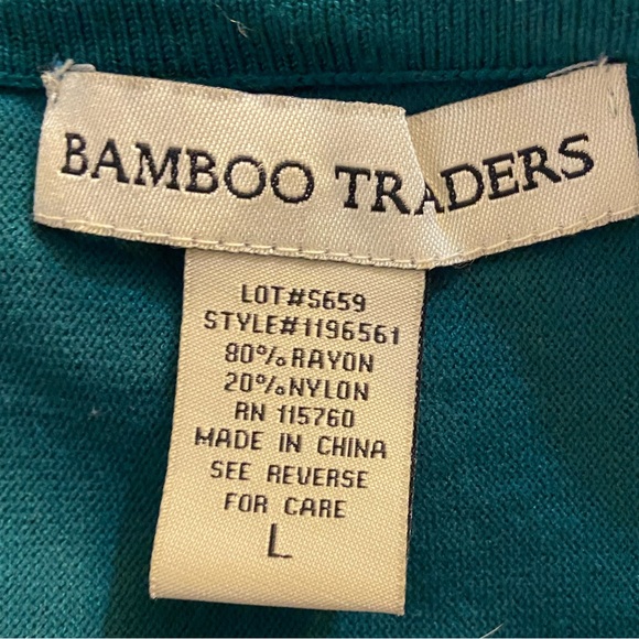 Bamboo Traders solid teal dolman long sleeve scoop neck sweater ladies large - Picture 2 of 5